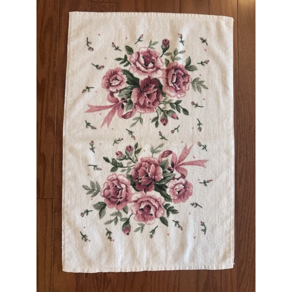 3 VTG Springmaid Flowers Floral‎ Bathroom Bath Hand Face Towel Made In USA